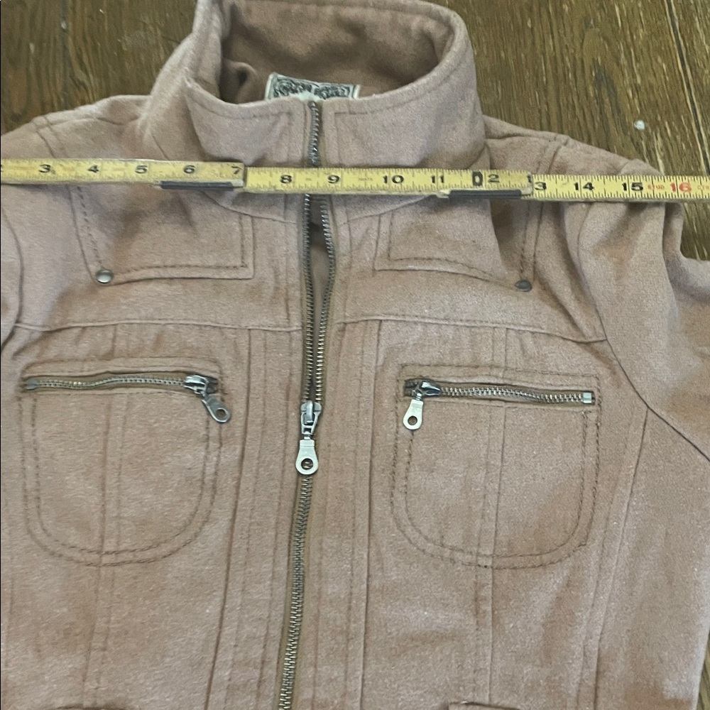 Guess Wool Tan Zip-Up Jacket - Picture 3 of 3